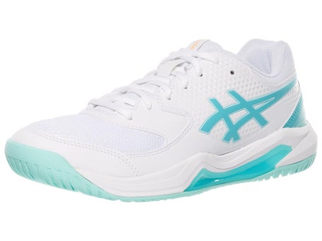 Asics Dedicate 8 Womens Pickleball Shoes White/Aqua