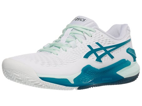 Asics Gel Resolution 9 Clay White/Blue Womens Shoes
