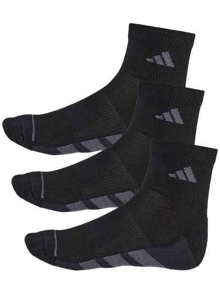 adidas Mens All Day Training 3-Pack Quarter Sock Black