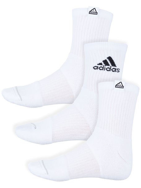 adidas Mens Cushioned 3.0 3-Pack Quarter Sock White