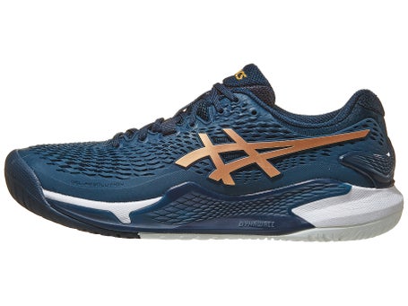 Asics Gel Resolution 9 French Bl/Gold Mens Shoes