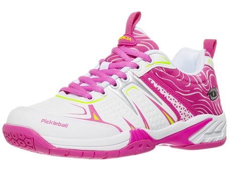 Acacia Dinkshot II White/Pink Woms Pickleball Shoes