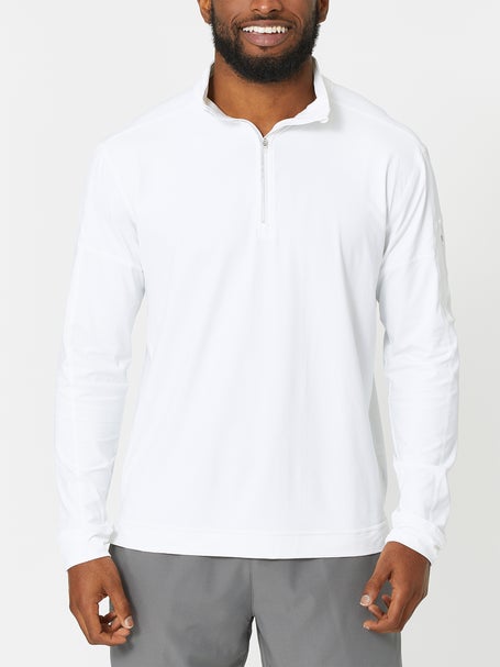 BloqUV Mens Long Sleeve Zip Top - White