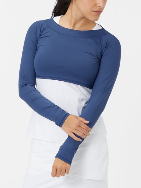 BloqUV Womens Crop Long Sleeve Top - Navy