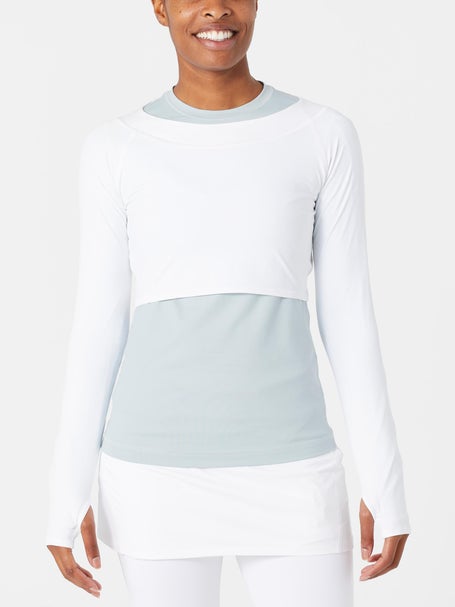 BloqUV Womens Crop Long Sleeve Top - White