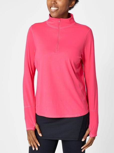 BloqUV Womens Relaxed 1/2 Zip Top - Watermelon