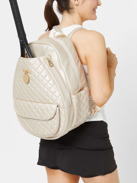 Court Couture Monaco Quilted Argyle Backpack Champagne