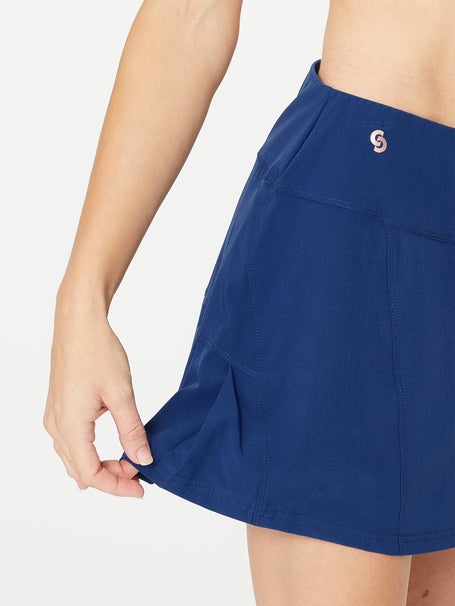Cross Court Womens Essentials Back Pleat Skirt-Indigo