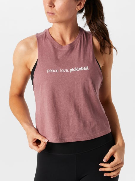 Civile Womens Peace Love Pickleball Crop Tank