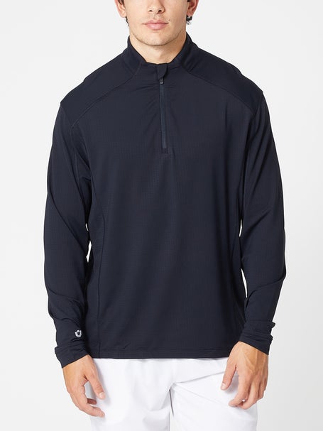 IBKUL Mens 1/2 Zip Mock Long Sleeve - Black