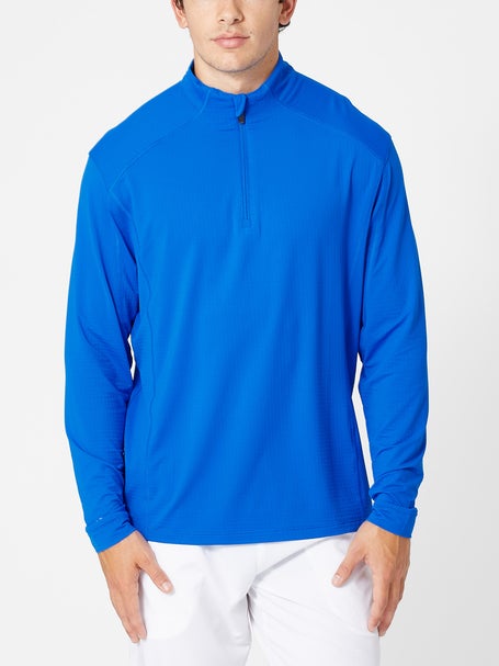 IBKUL Mens 1/2 Zip Mock Long Sleeve - Royal