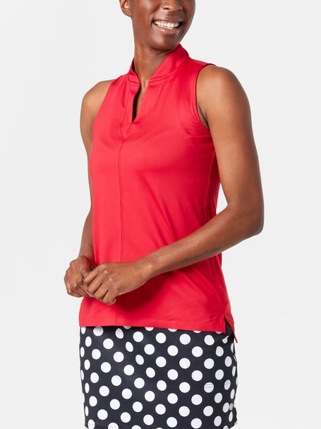 Jofit Womens Cranberry Cosmo Cutaway Placket Tank