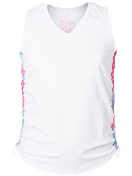 Lucky in Love Girls Have No Sheer Tank - White