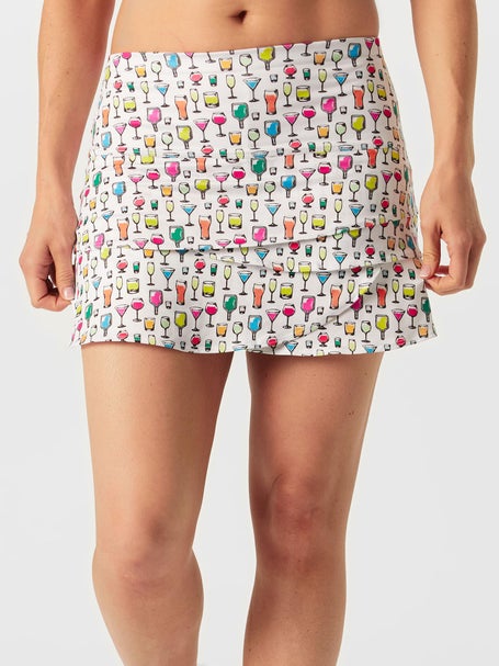 Lucky In Love Womens Pickleball Long Scallop Skirt