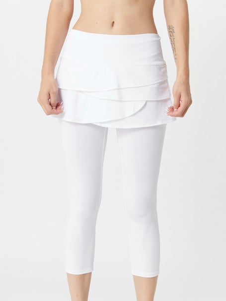 Lucky in Love Womens Scallop Skirt Capri White