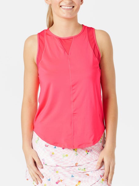 Lucky in Love Womens L-UV Chill Out Tank - Coral Crush