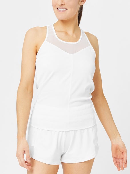 Lucky in Love Womens Core Rib Tie Back Tank - White