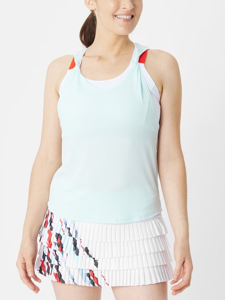 Lucky in Love Womens Tech Twist Tank