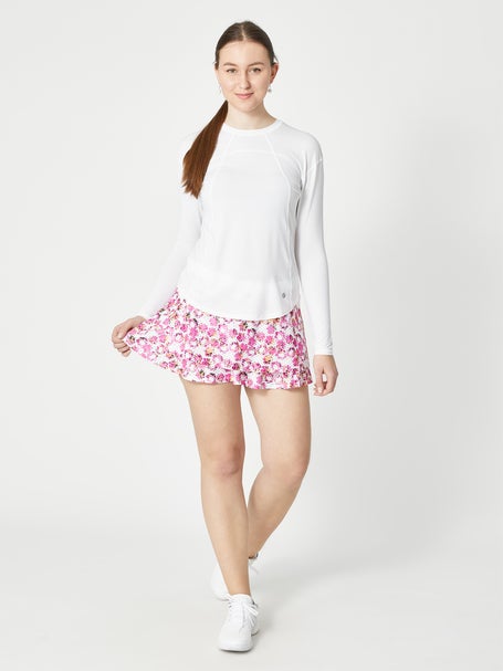 LIJA Womens Spring Blossoms Print Layer Skirt