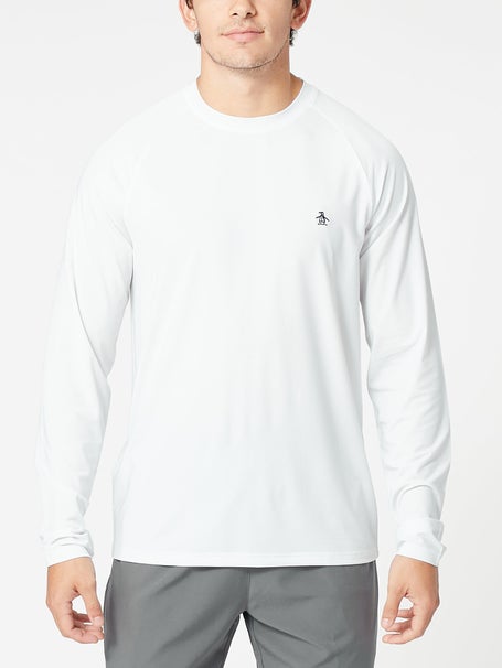 Penguin Mens Core LS Raglan Pull Over - White