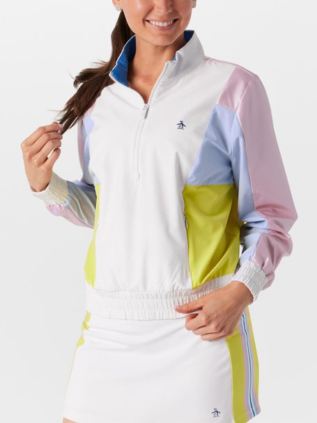 Penguin Womens Spring Colorblock Quarter Zip Jacket