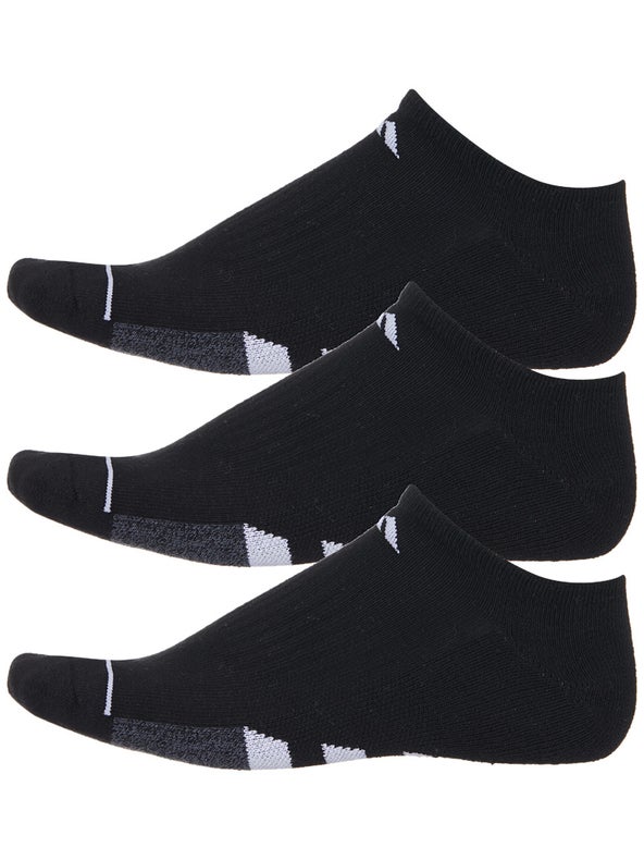 adidas Men's Cushioned II 3-Pack No Show Socks Black | Total Pickleball