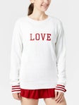 Bubble Wms Classic Love Knit Sweater Wh/Red XS