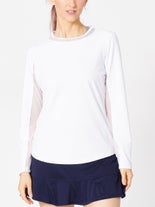 IBKUL Women's Solid Long Sleeve Top White S