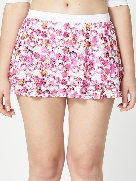 LIJA Womens Spring Blossoms Print Layer Skirt